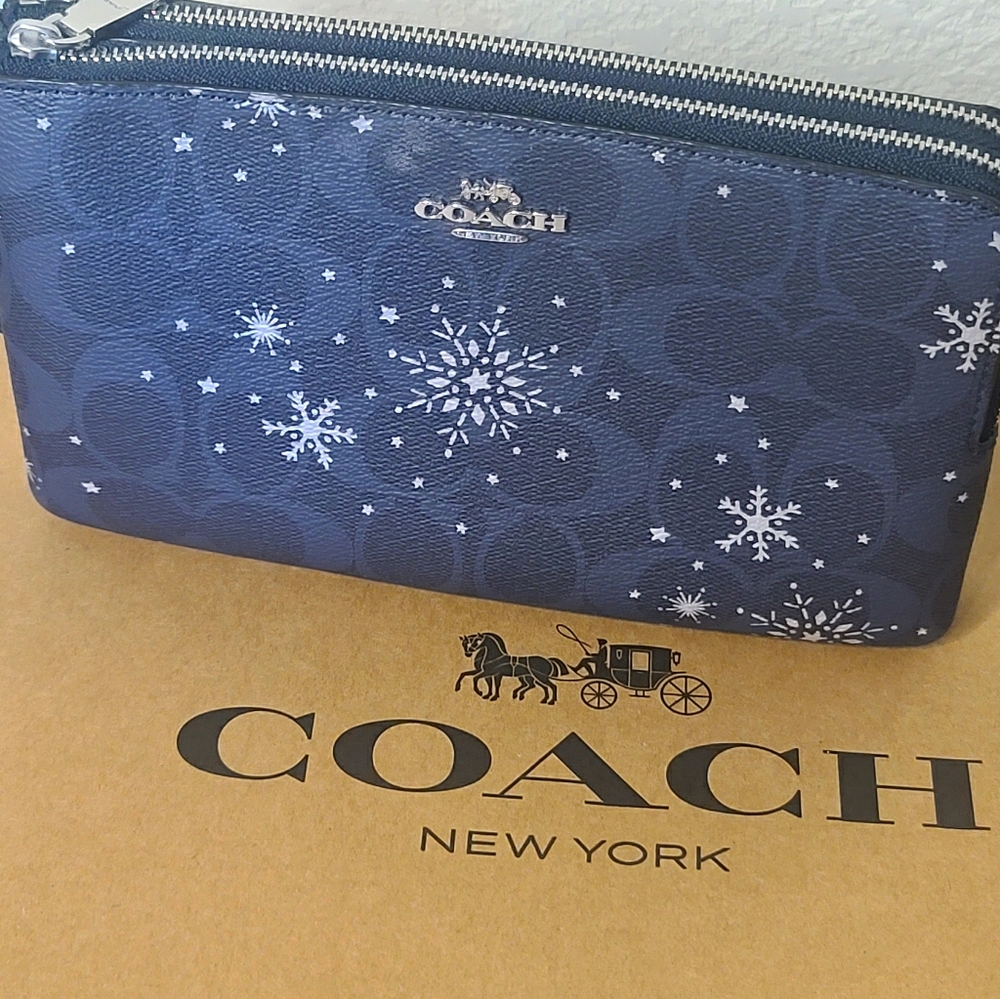 Coach Midnight Snowflake Double Wristlet